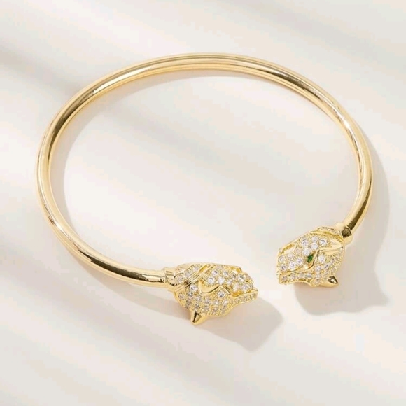 Gold Panther Bangle Bracelet - Picture 3 of 3